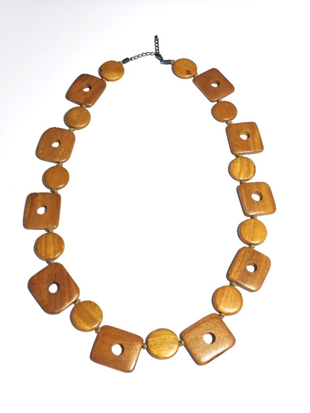 Chunky wood statement necklace